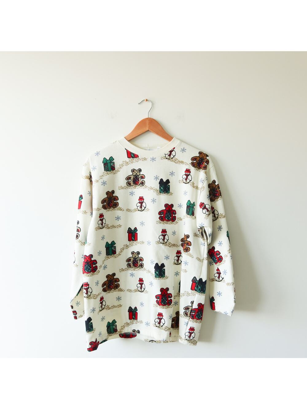 Vintage Cream Ugly Christmas Sweatshirt Small